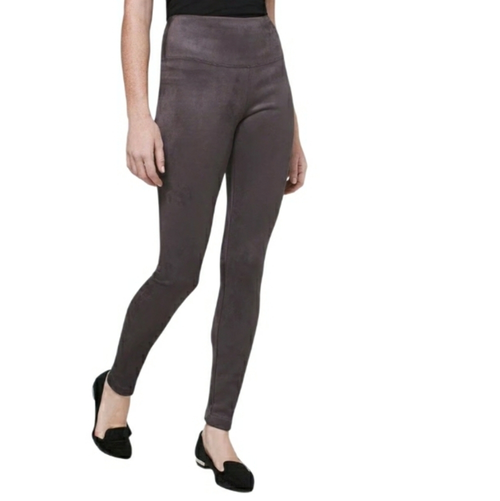 WHBM Runway High-Waist Suede-Look Leggings - Stormy Gray Size 0